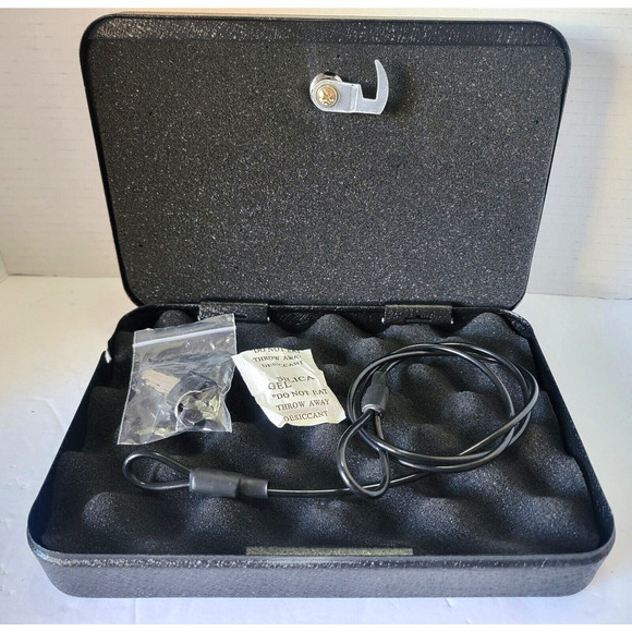 New Car Safe w/ Key Lock & Cable Travel Portable Black - Picture 1 of 5